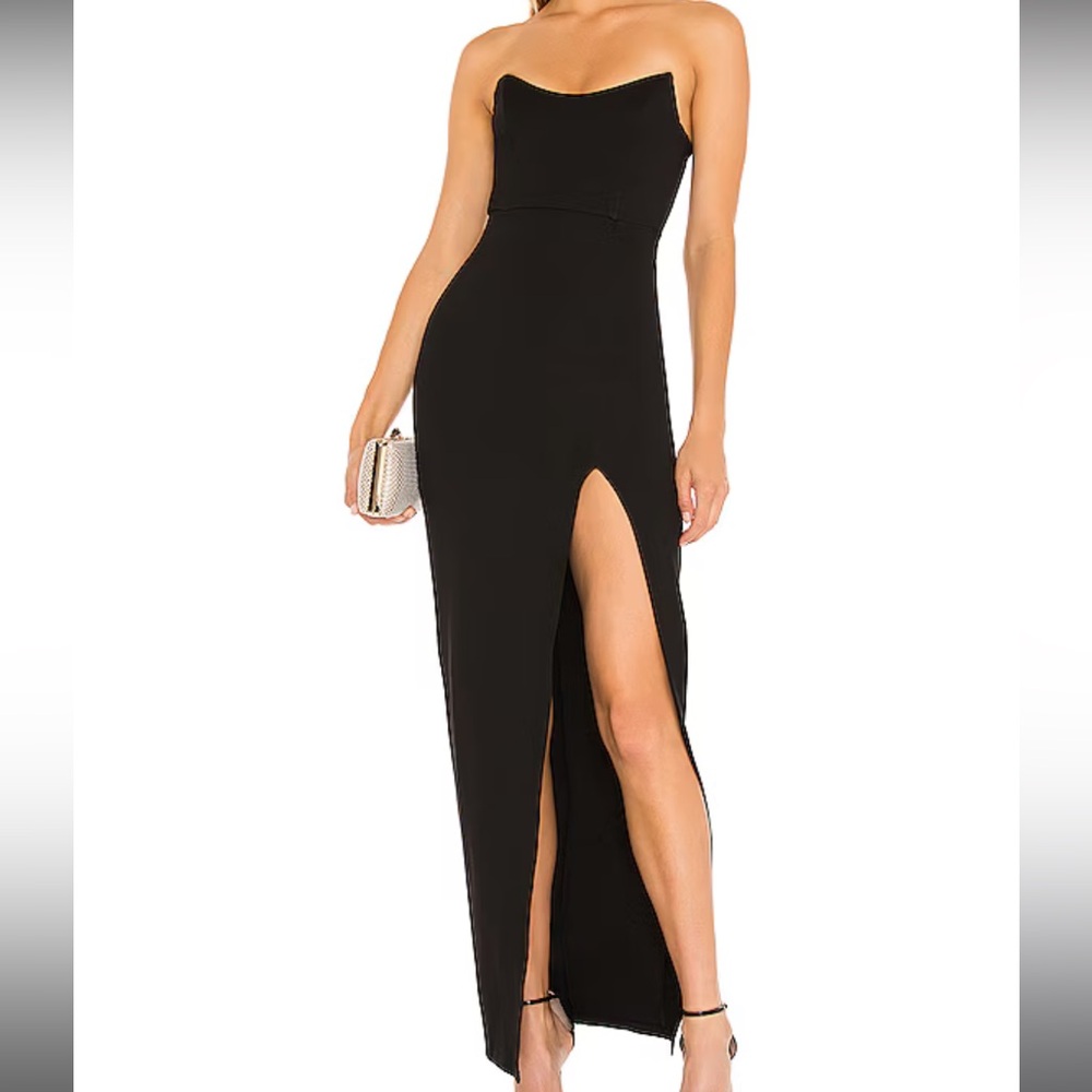 Revolve Superdown Ryleigh Strapless Maxi Dress Black